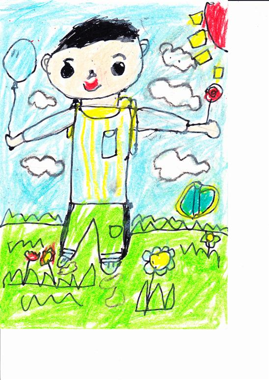 报童小学幸福随手画作品1------快乐的星期天(一1班曹新宇)